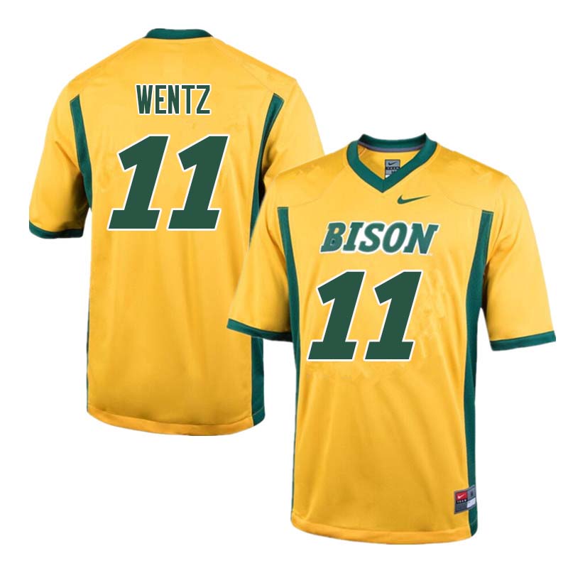 Men #11 Carson Wentz North Dakota State Bison College Football Jerseys Sale-Yellow